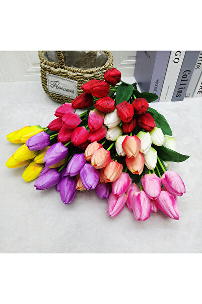 JML1 Lalele artificiale 35cm cu 6 flori, plastic, culori diferite, en-gros