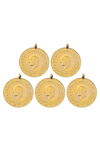 Evalia Takı 5 Adet Çeyrek Altın İmitasyon Kolye Ucu