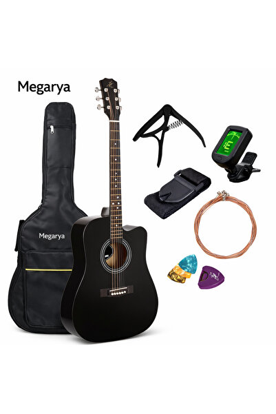 MegArya 41 Inch Beginner Acoustic Guitar Bag, Digital Tuner, Plastic Capo, Pi...