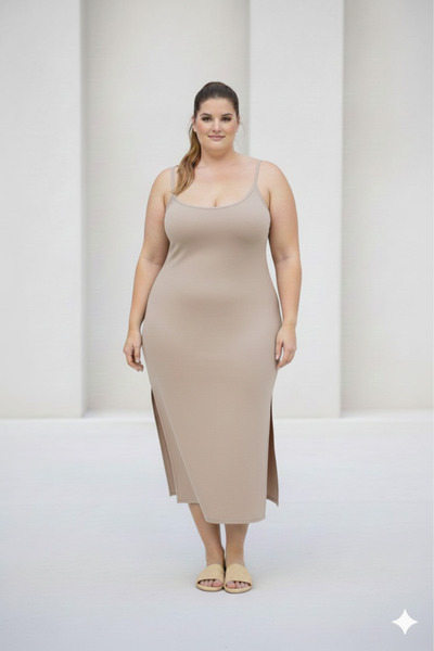 CNG MODA Plus Size Slim Strap Modal Dress