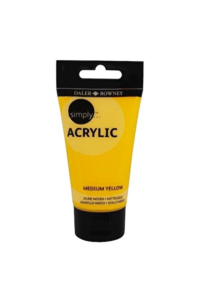 Daler Rowney Simply Acrylic Color, 684 - Medium Yellow, 75 ml
