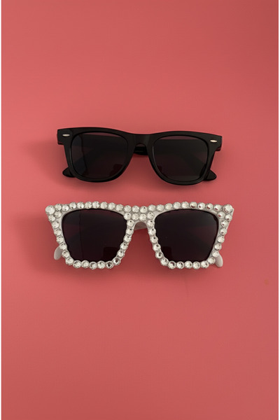 Happyline 2 Pcs after Party Glasses Wedding Party Glasses Rhinestone Bride Gl...