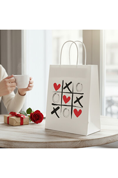 Armada White Twist Handle Paper Gift Bag – Xoxo Valentine's Day Themed with T...