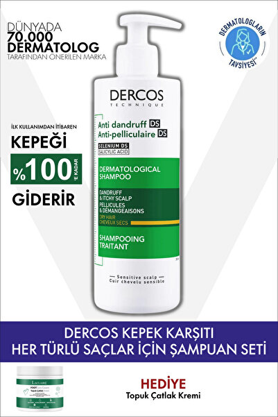 DERCOS TECHNIQUE DERCOS Kuru Saçlar için Salisilik Asit İçeren Kepek Karşıtı ...