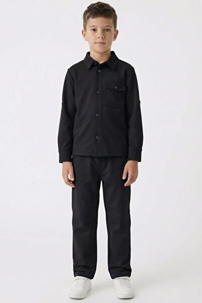 Perendi Момчешка плетена риза с яка и тесни крачоли