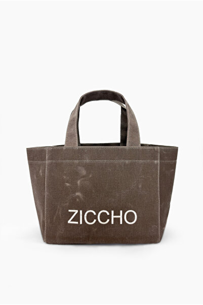 ZICCHO Waxed Medium Size Canvas Handbag with Washed Effect