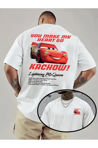 COMANCHERO Tricou oversize pentru bărbați, cu imprimeu McQueen pe față și spate