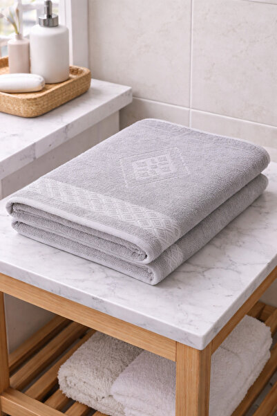 LUNGA VİTA Eponj 100% Cotton 70X140 Jacquard Bath Towel 450 Gr Self Patterned