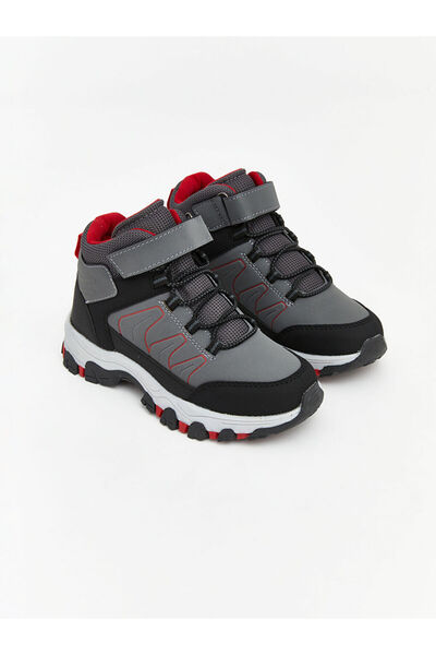 LC Waikiki Lcw Steps Anthracite Lace-Up and Velcro Boys' Boots