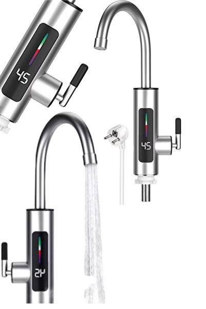 Generic Robinet electric instant , afisaj digital, protectie scurgeri, argint...