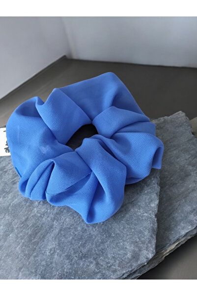 Pirene Azzura Scrunchie – Fluorescent Blue Chiffon Hair Tie