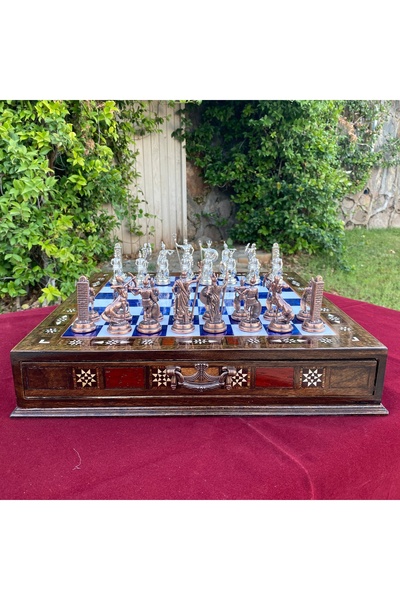 Tugra Gift Shop Kişiye Özel Satranç Takımı- Yunan Mitoloji Temalı Satranç Set...