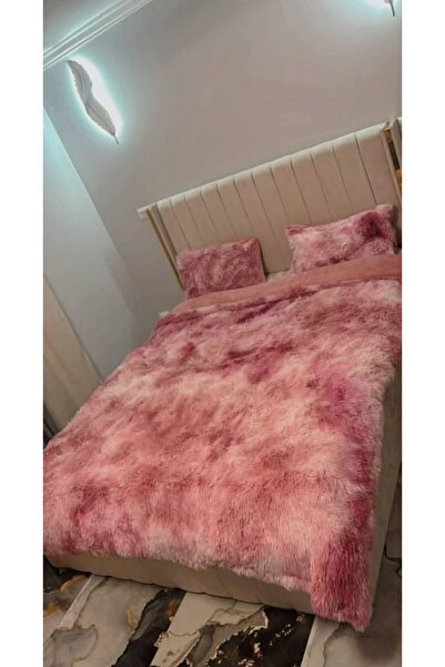Romania #Fluffy Pillowcase with Fur and 2 Pillowcases 200x230cm, pink