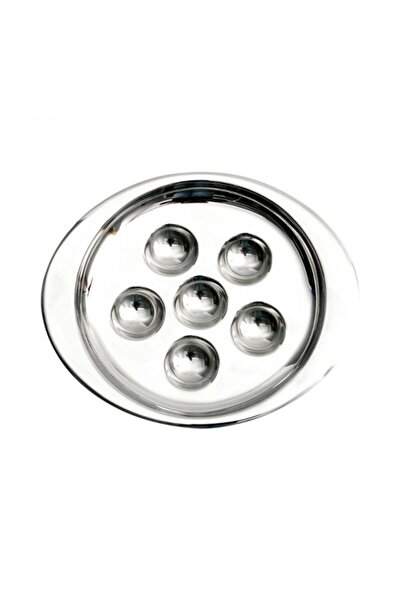 Stalgast Stainless steel platter for serving snails, 6 holes, 20x17 cm