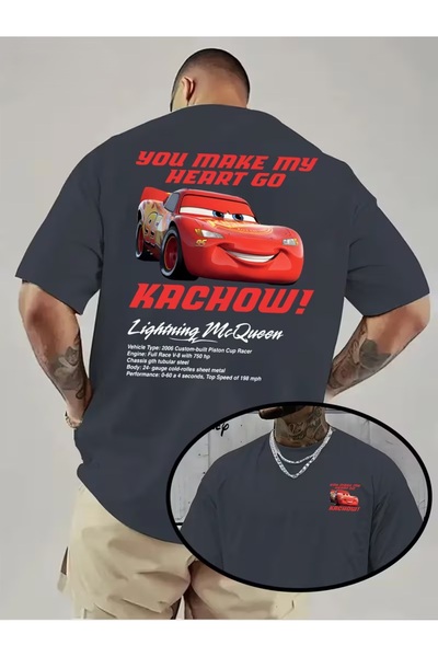 COMANCHERO Tricou oversize pentru bărbați, cu imprimeu McQueen pe față și spate
