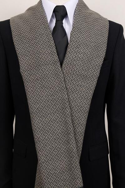 Esgue Kaşkol pentru bărbaţi cu model V de nurcă - eșarfă clasică cu textura d...