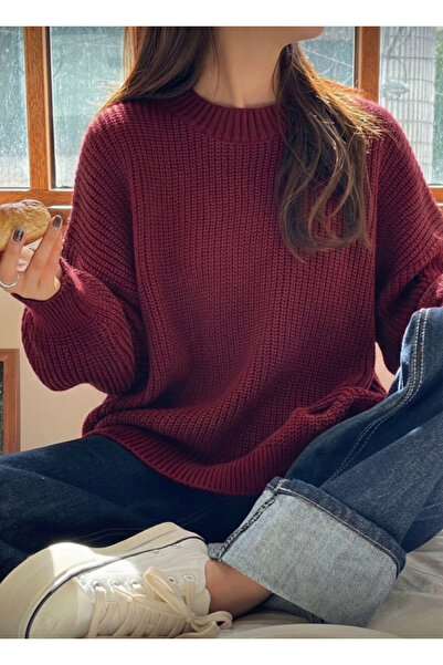 BUWOM سترة تريكو قصة فضفاضة Btk للسيدات