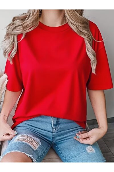 ZİYMO RAHAT KESİM BİSİKLET YAKA PENYE T-SHİRT