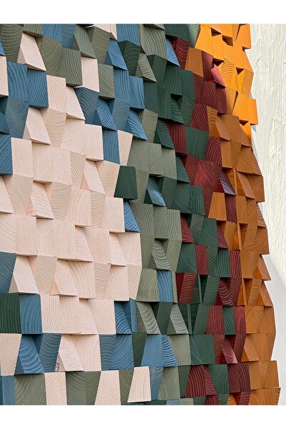 zenedesignstudio Akustik panel duvar dekorasyonu pixel art ahşap tablo 120*80 cm