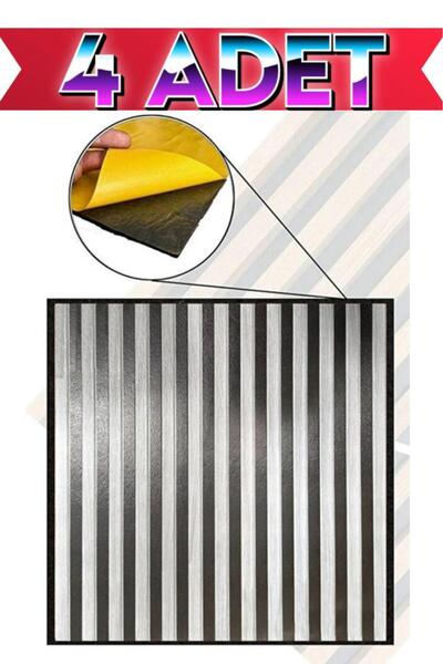 Renkli Duvarlar 4 Adet 68cmx68cm Yapışkanlı Gri Sünger Akustik Duvar Paneli K...