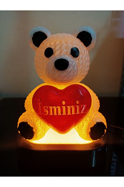 DÖNÜŞÜM ATÖLYESİ Kişiye Özel Hediyelik Isimli Kalpli Ayıcık Figürlü Dekoratif...