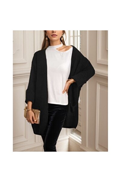 vuvutasarım Oversized Casual Women's Knitwear Cardigan with Mold Pocket Detai...