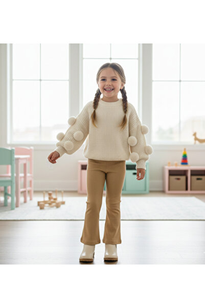 Nimini Kids سترة مرنة بياقة دائرية مصنوعة من القطن بنسبة 100% قماش مجدّل واسع...