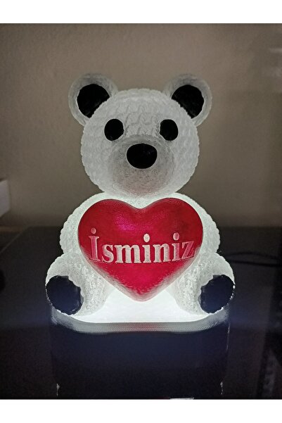 DÖNÜŞÜM ATÖLYESİ Kişiye Özel Hediyelik Isimli Kalpli Ayıcık Figürlü Dekoratif...