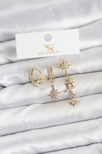 callerrons accessories Brass Gold Color Zircon Stone Polar Star Model Ysx Tri...