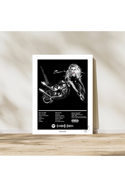 Pixaflair - Lady Gaga - Born This Way Albüm - Tablo - Çerçevesiz Spotify Poster