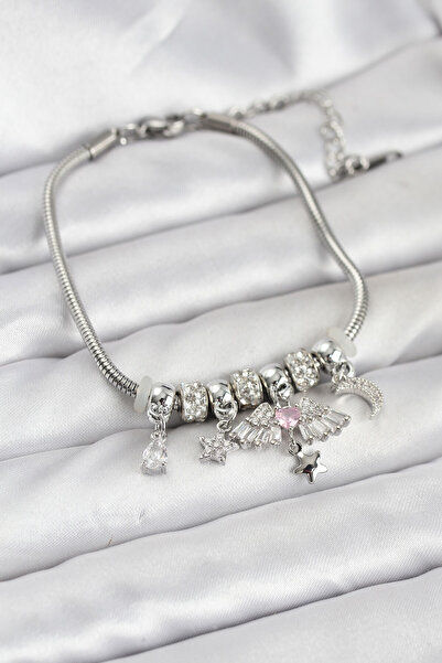 callerrons accessories Brass Silver Color Winged Charm Women's Bracelet - Ebj...