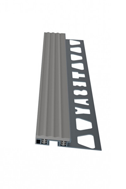 Global 10 MM LASTİKLİ MERDİVEN BASAMAK PROFİLİ GRİ