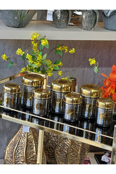 YASAR CONCEPT Inoxia Stainless Steel Spice Rack Set Silver Gold