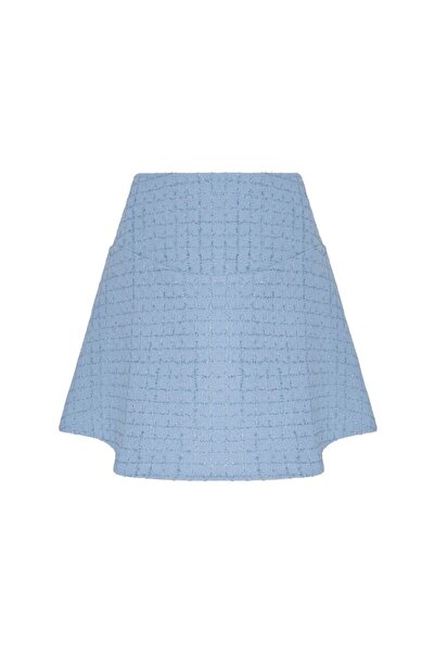 laulei Tweed Mini Skirt Light Blue