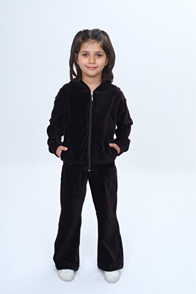 Toontoy طقم بناتي مكون من قطعتين، سترة رياضية تحتوي على بغطاء رأس جيوب بسحاب ...