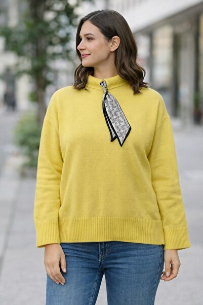 ModaPlaza Women's Scarf Sweater