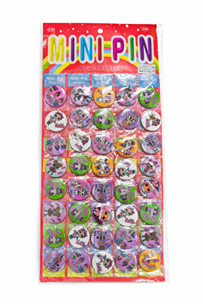 OEM Set of 40 round badges 3 cm with fashion characters, display 13x38 cm