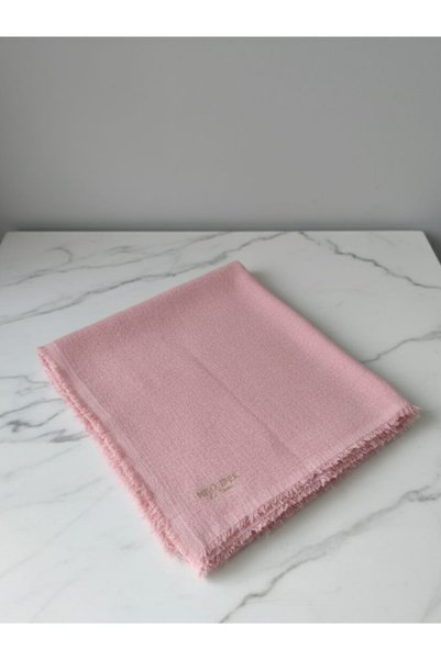 MONJER Plain Flamingo Powder Pink Silk Scarf