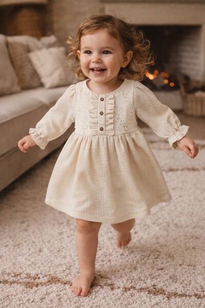 Babyhola 0-24 Months Lace Detailed Girl's Baby Dress 2016