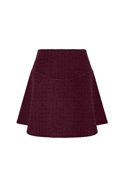 laulei Tweed Mini Skirt Burgundy