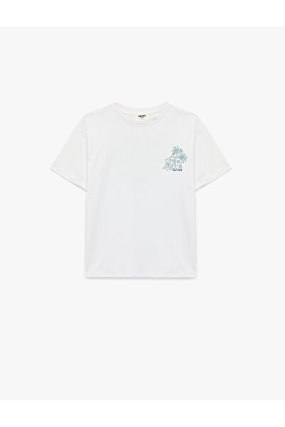 Koton Cotton Crew Neck Short Sleeve Printed T-Shirt