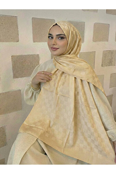 moodşal Altın Sarısı Desenli Jakar Şal
