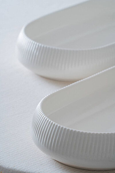 ACAR Bianco Perla Porselen Oval Kase - 35 cm