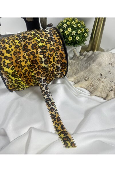 jasmina store leopar desenli lazer kesim süet şerit