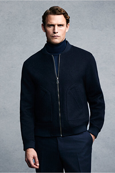 Abdullah Kiğılı Wool Pocketed Warm Zippered Bomber Jacket / Coat