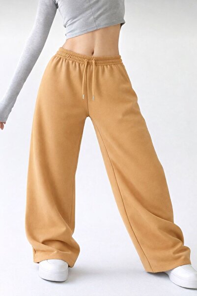 Le Vion Fleece-Lined Winter Women's Brown Sweatpants Wide Leg Baggy Plus Size...