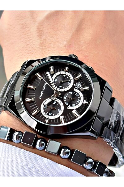 Chaperone Siyah Renk Fonksiyonlar Aktif 3 Atm Su Geçirmez Erkek Kol Saati + B...