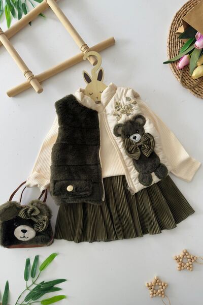 Minigimin Cicileri Miniğimin Cicileri 4-Piece Set with Plush Teddy Bear Detai...