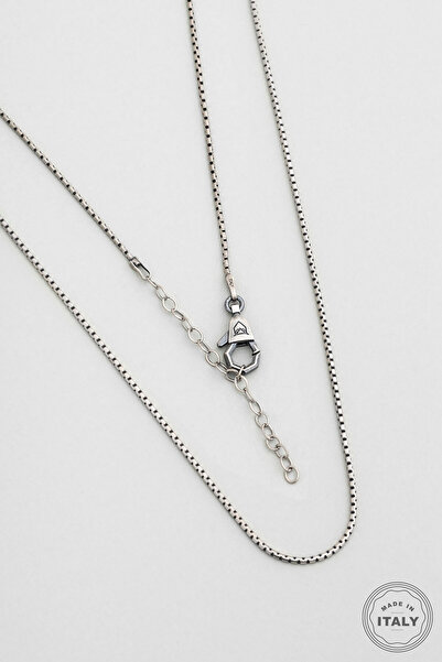 So CHIC... Italian Style Oxidized 55 cm Silver Men's Chain Necklace