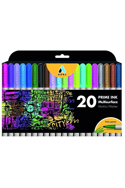 Adel Prime Ink Multisurface Marker 20’li Karma